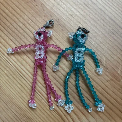 ハンドメイド スワロフスキービーズ ピンクパンサー 2個セット