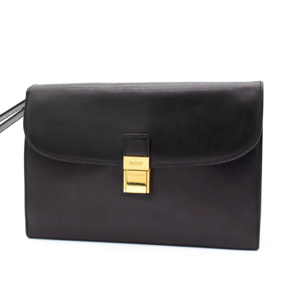 BALLY クラッチバッグ セカンドバッグ ヴィンテージ レザー ブラック