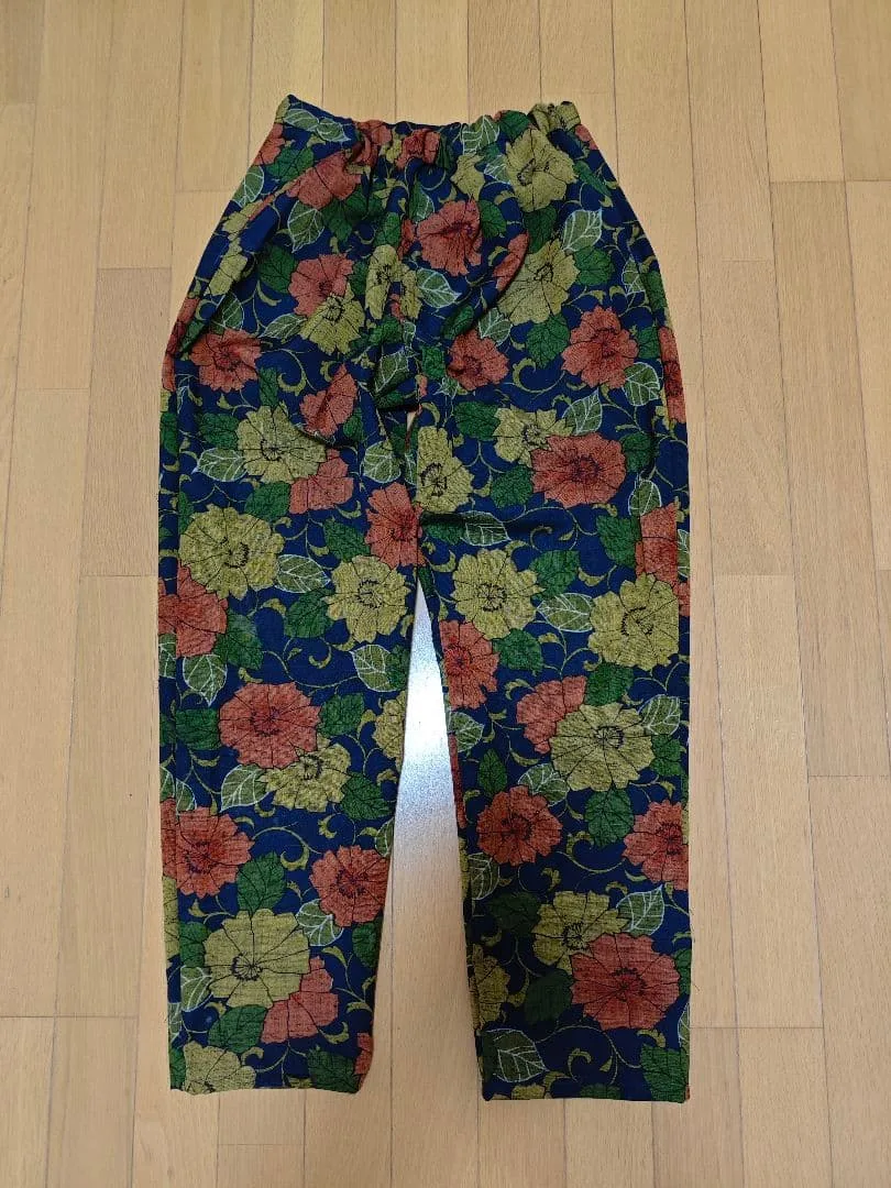 値下げ 着物リメイクパンツ 前ポケットあり ハンドメイド