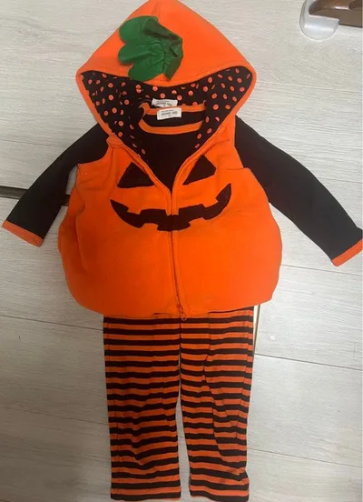 状態良好 ハロウィン パンプキン 仮装 コスプレキッズ ベビー 95 かぼちゃ