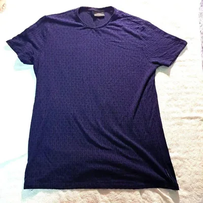 EMPORIO ARMANI 総柄 半袖Tシャツ ネイビー