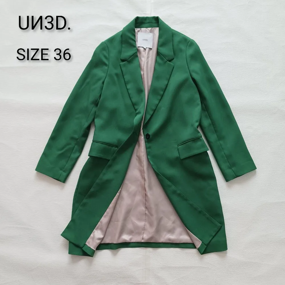 美品✨アンスリード UN3D. チェスターコート グリーン サイズ36