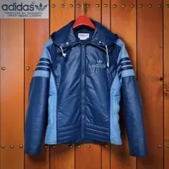 80s デサント製 ヴィンテージadidas ナイロンジャケット ブルー系 M