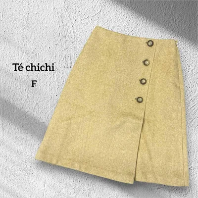 Té chichi テチチ ラップスカート ショート丈 イエロー Free
