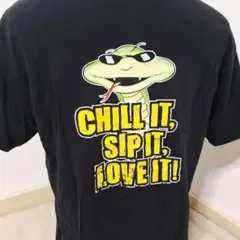 両面プリント ガラガラヘビ Rattler Tシャツ【L】ギルダン 黒 古着