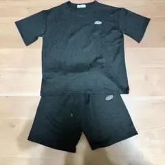 セットアップ メンズ 半袖 黒 XL エンボス加工 英字 部屋着 ルームウェア