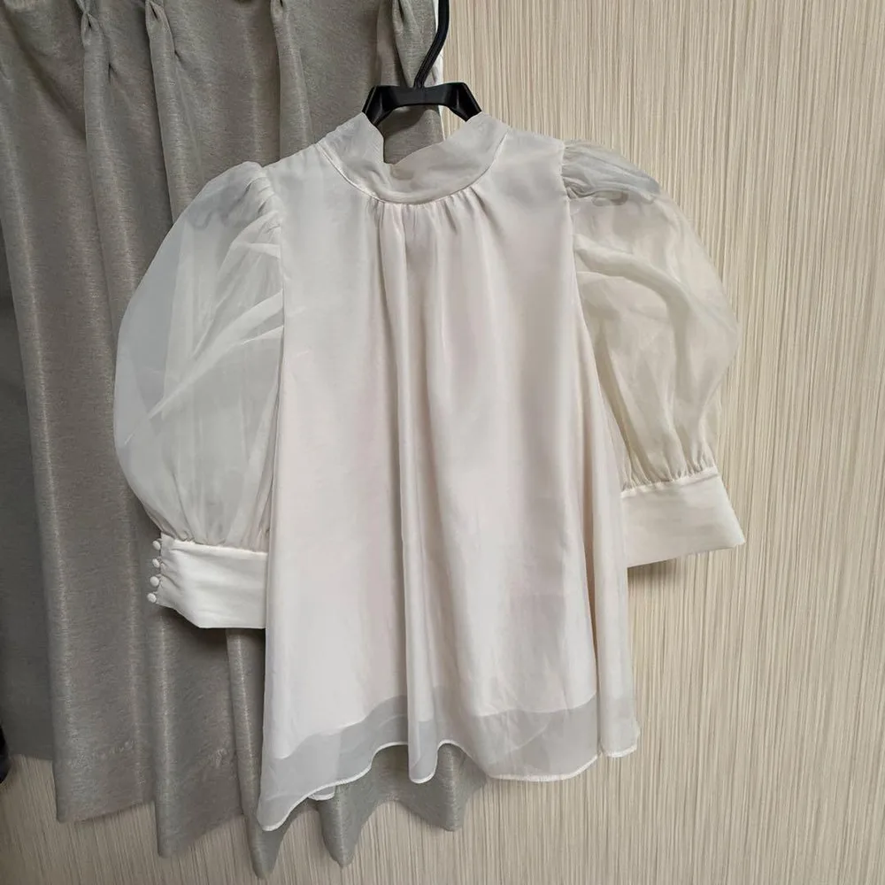 【美品】SNIDEL Sustainableオーガンシースルーブラウス OWHT