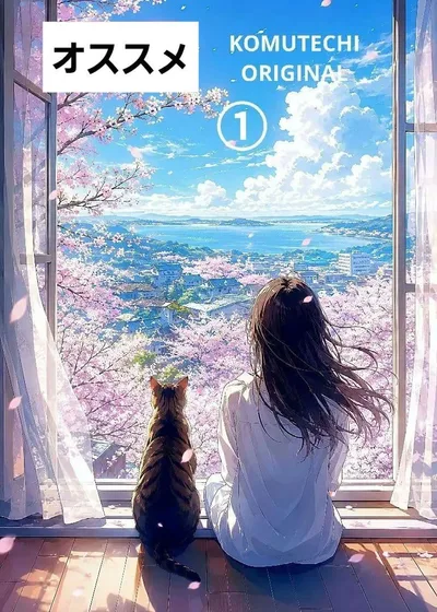 猫と春 デジタルアート 2L判