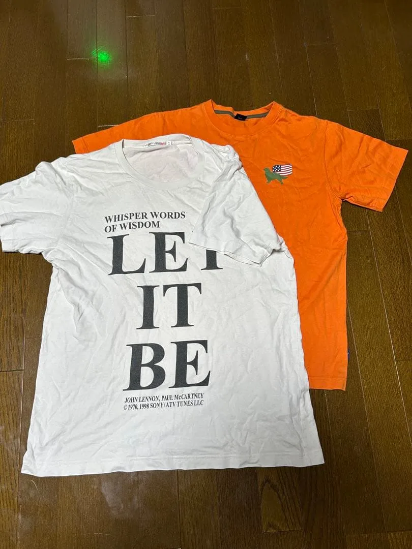 Tシャツ 2点セット ホワイト オレンジ