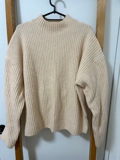 UNIQLO リブニット 長袖 アイボリー L