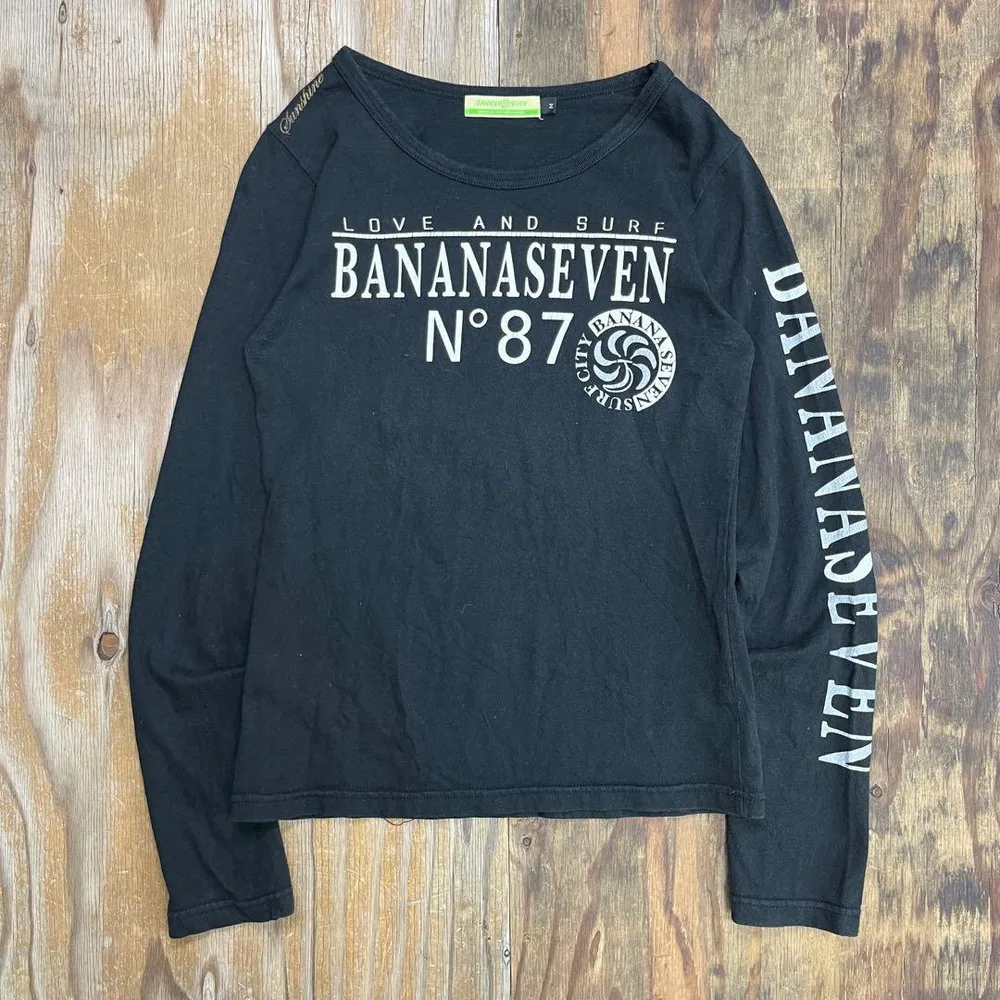 BANANA SEVEN ロンT お兄系 平成ギャル男 ブラック 英字プリント