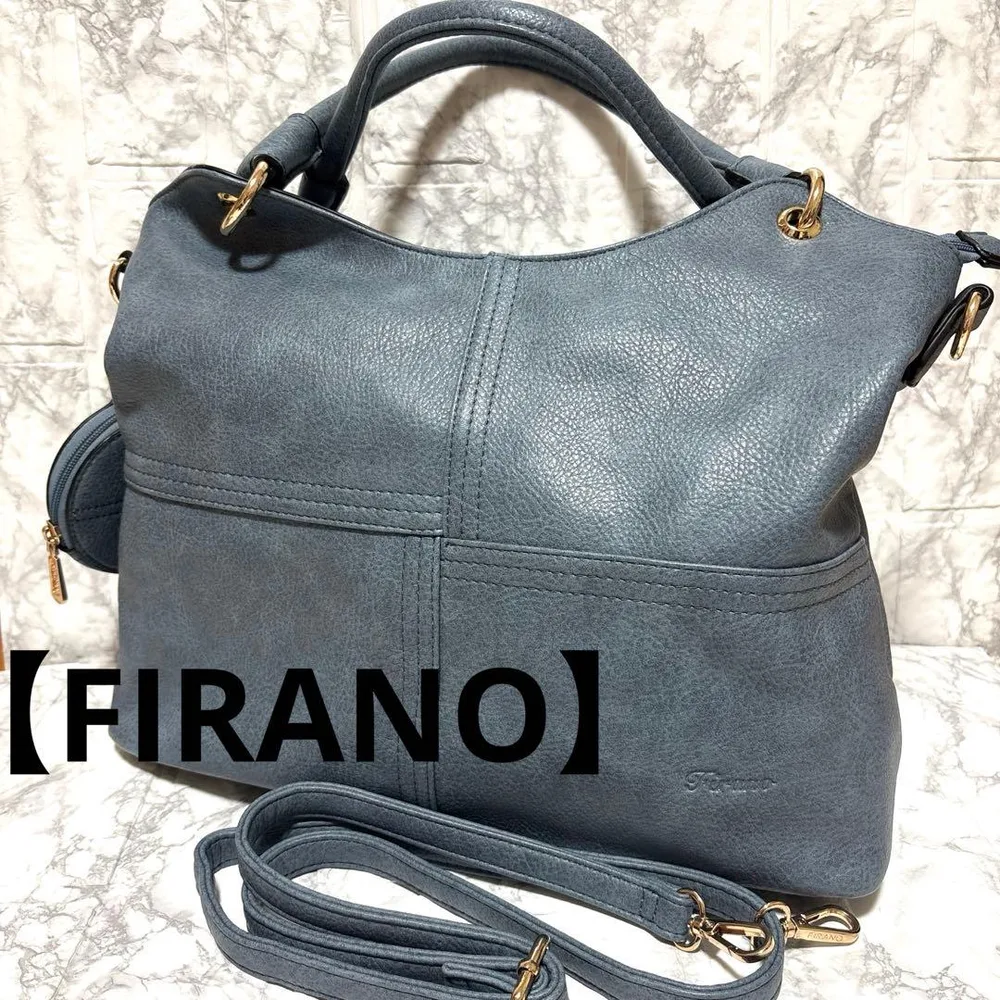 【FIRANO】2wayレザートートバッグ チャーム付き
