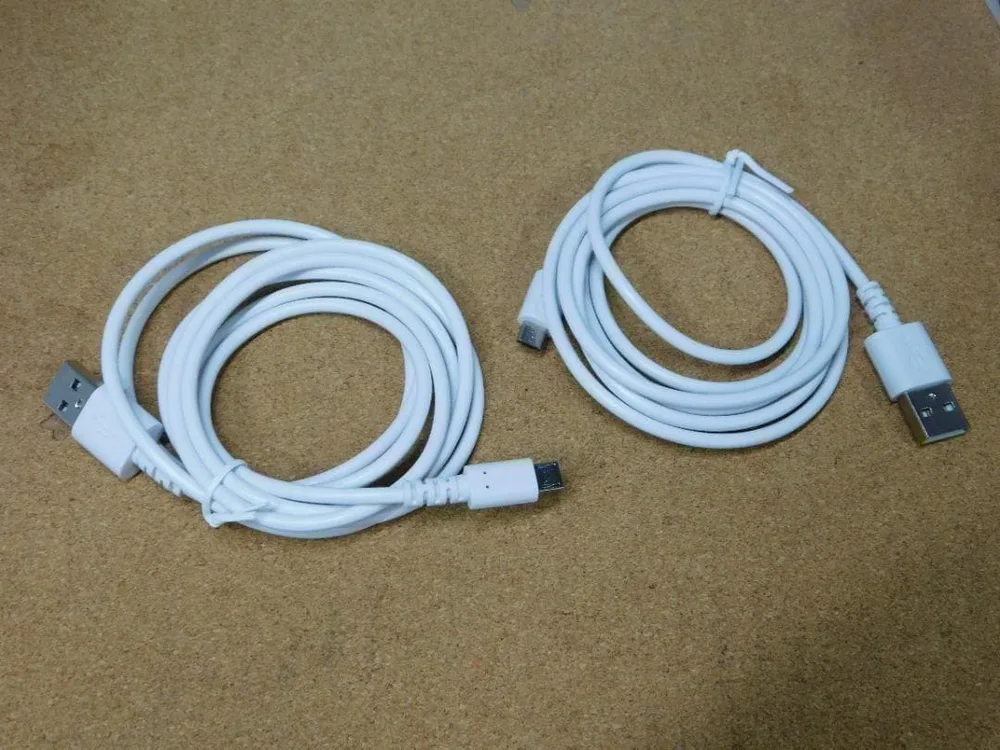 ★充電ケーブル マイクロUSB Micro‐USB端子(約150cm×2本)白★