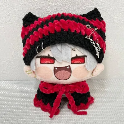 にじまるっと ボーダー猫耳ニット帽&ケープセット ぬい服