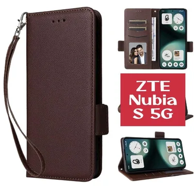 ZTE Nubia S スマホケース 手帳型 ブラウン スタンド機能 カード収納