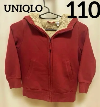 UNIQLO キッズ ボアパーカー レッド 110cm 暖かい