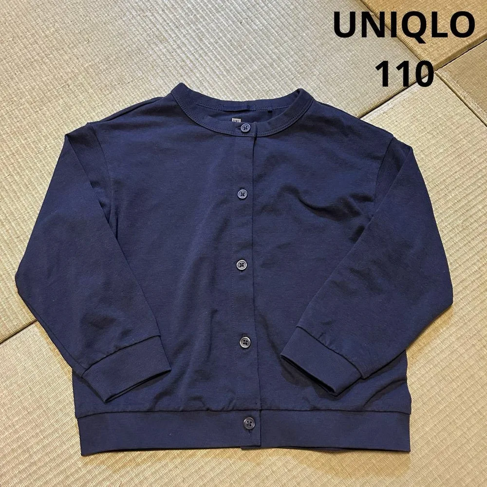 UNIQLO カーディガン キッズ 110 長袖 紺 ボタン