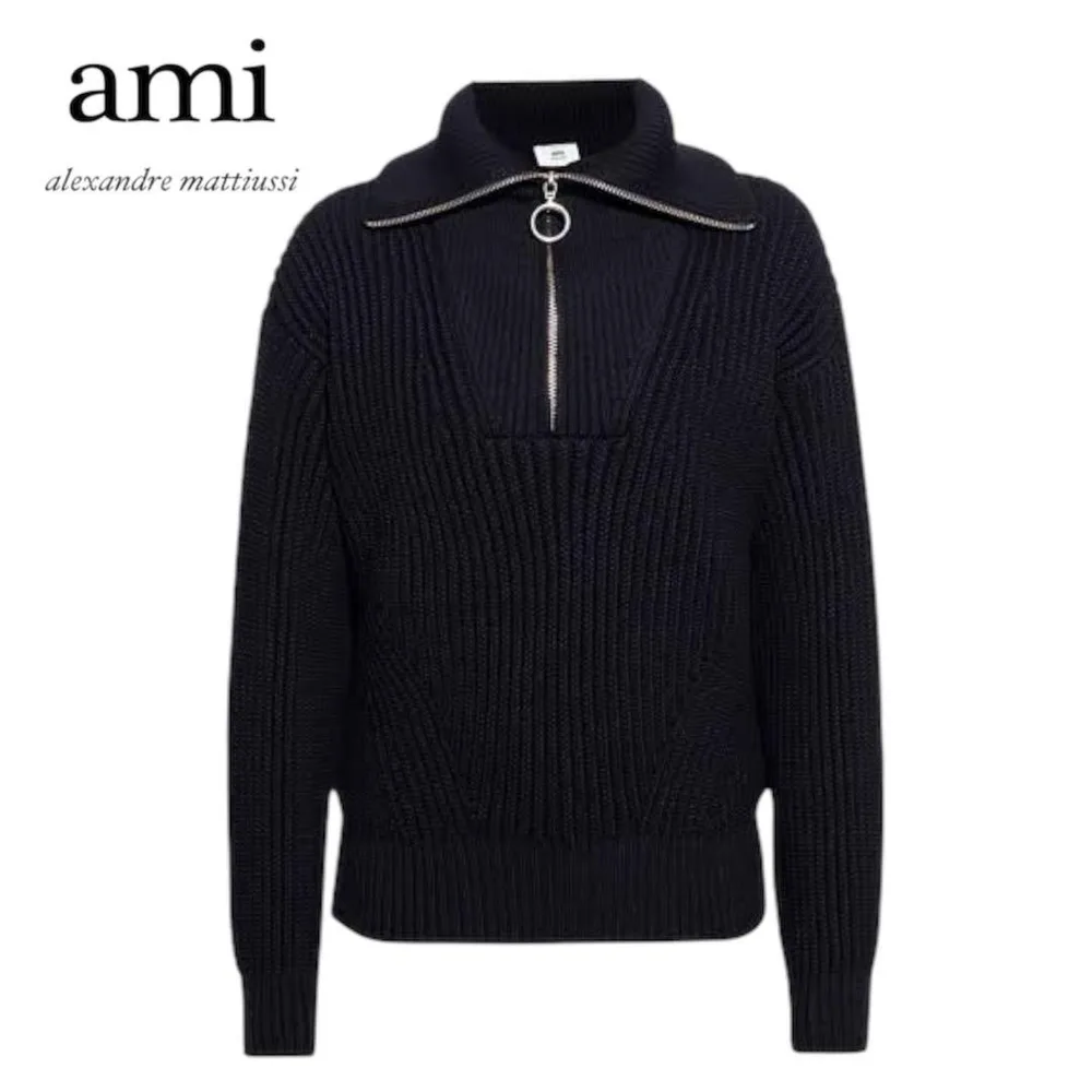 新品 AMI Alexandre Mattiussi ハーフジップアップニット