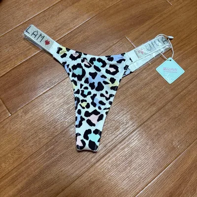 レオパード柄 ラインストーン Tバック Mサイズ