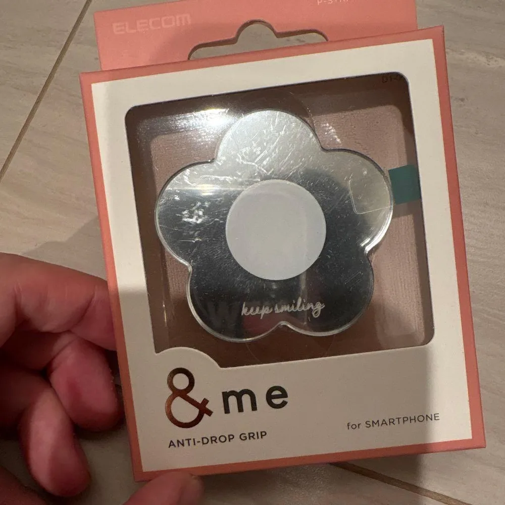 &me スマホグリップ ミラー 花 フラワー