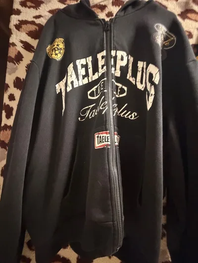 TAELE PLUS ジップアップパーカー ブラック