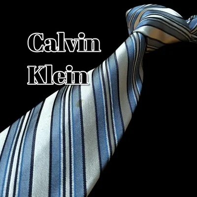 ★Calvin Klein★ カルバンクライン グレー/ブルー系 ストライプ