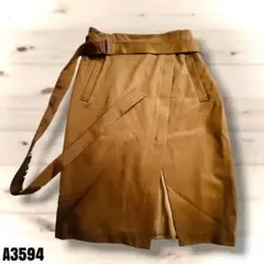 ROPE ブラウン タイトスカート ひざ丈 A3594