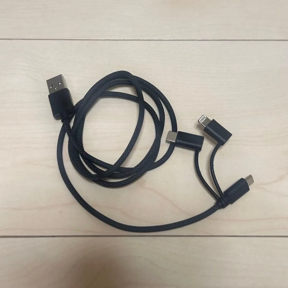 3in1 充電ケーブル ブラック