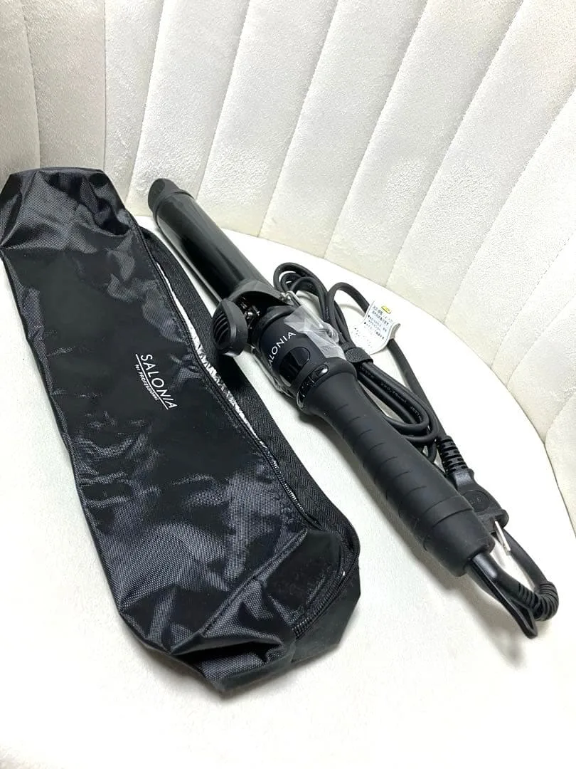 【新品未使用】SALONIA カールヘアアイロン 32mm ブラック耐熱ケース付