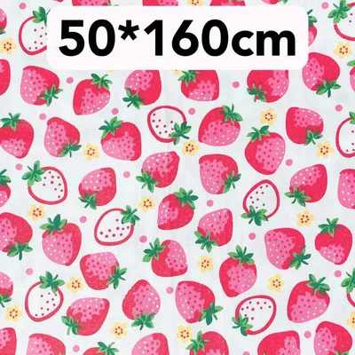 生地 50*160cm いちご 白地 ハンドメイド 手芸 手作り 入学入園 新品