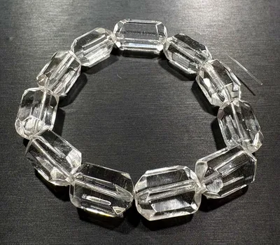 高透明 ダブルポイントクリスタル ブレスレット 11.5〜12mm 内径18cm