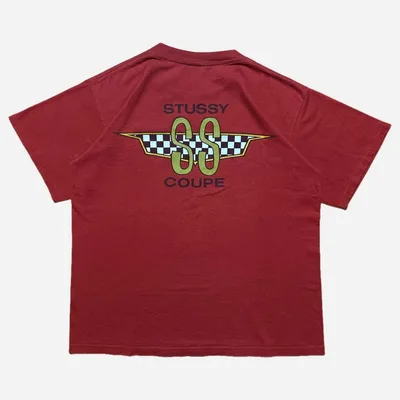 90s 黒タグ OLD STUSSY SS COUPE Tシャツ レッド