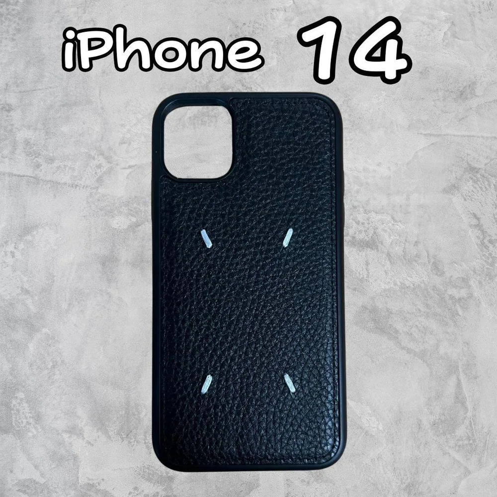 ■iPhone14✿スマホケース ブラック 黒 レザー刺繍韓国高級おしゃれ