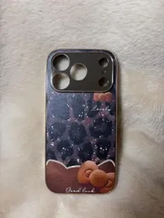 iPhone17pro用ケース レオパード柄 ハローキティデザイン