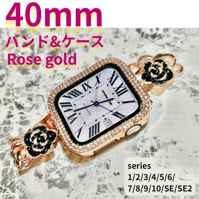 アップルウォッチ バンド ケース applewatch ローズ 40mm