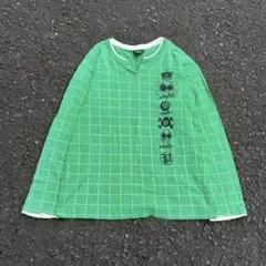 00s PIPICHOCOMO ロンT ブロックチェック メンズ グリーン 長袖