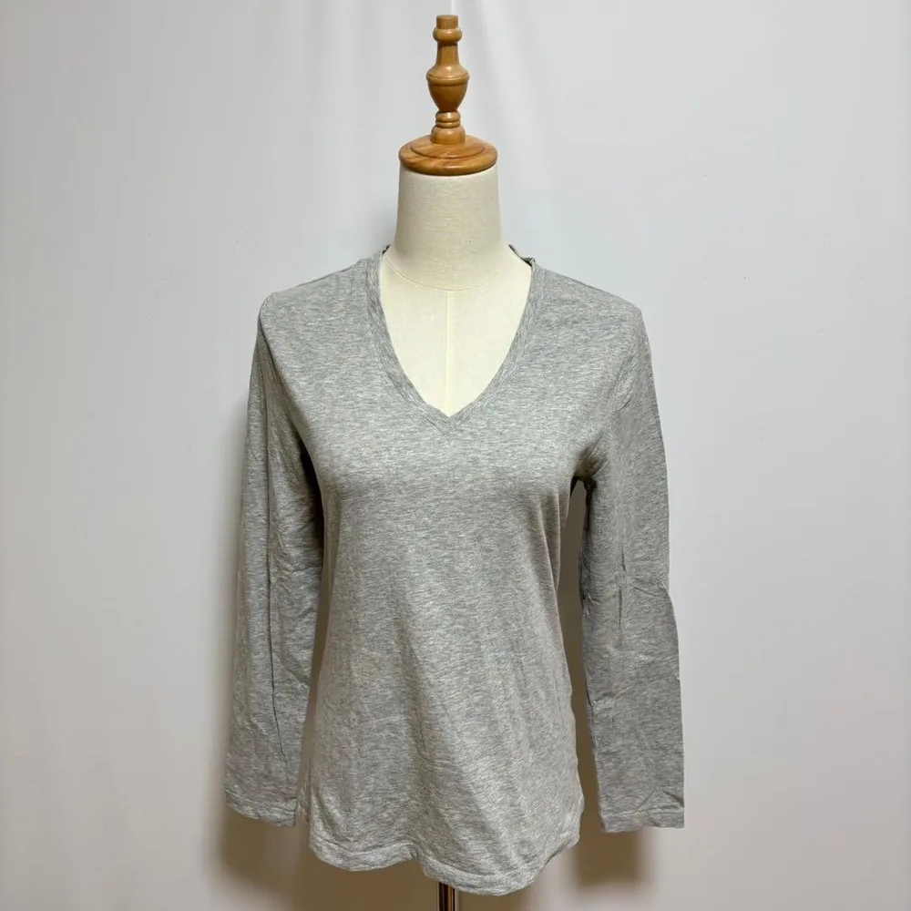 BANANA REPUBLIC ロングスリーブ カットソー Vネック L グレー