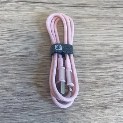 USB-A to Lightningケーブル メッシュ素材 ピンク