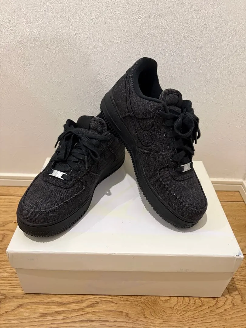 NIKE エアフォース1 ブラックデニム 25.5cm