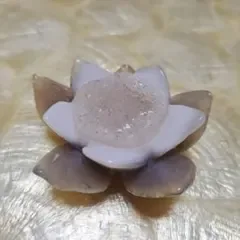 天然石 置物 瑪瑙 蓮彫り