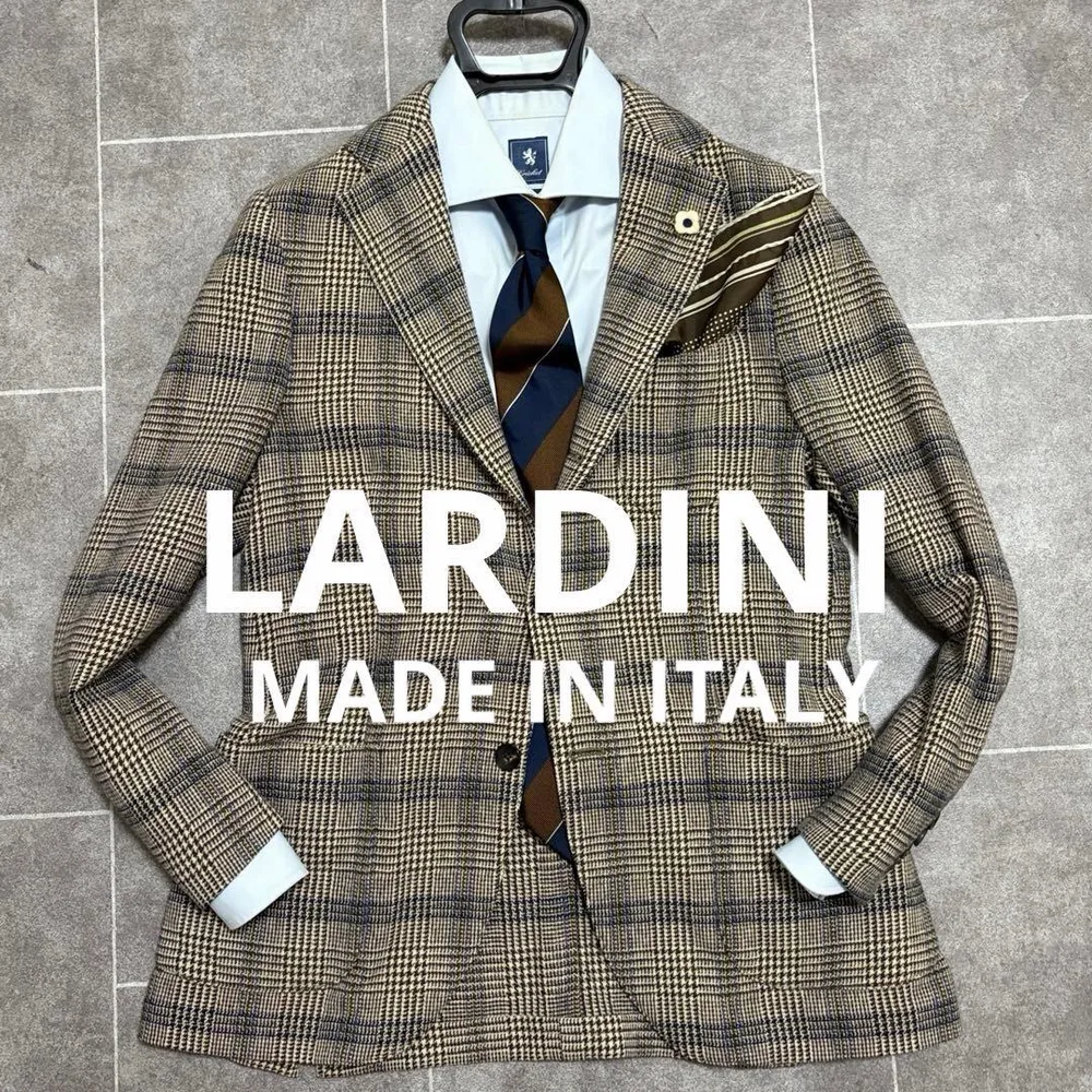 ★極美品 LARDINI テーラードジャケット グレンチェック
