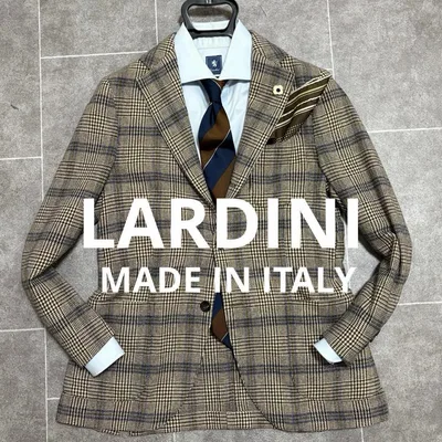 ★極美品 LARDINI テーラードジャケット グレンチェック
