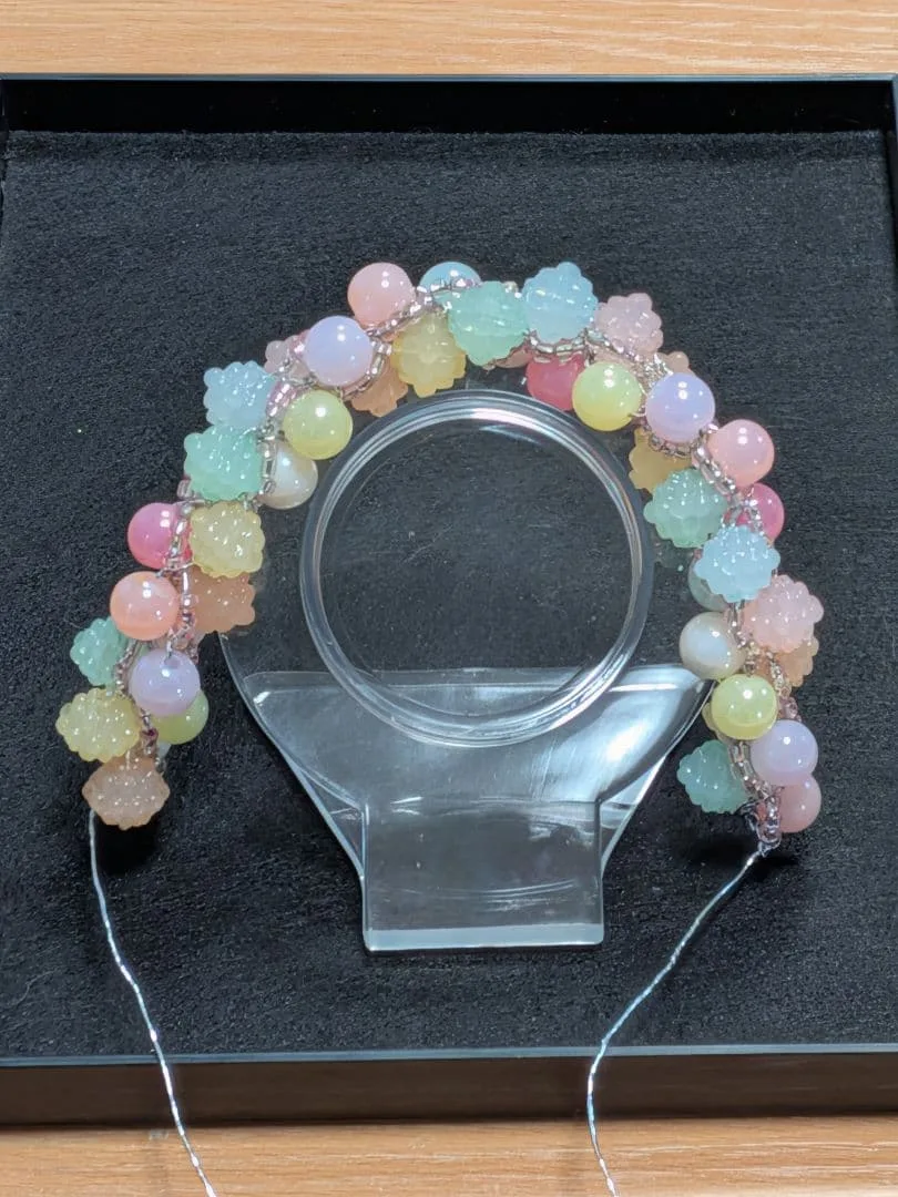 ハンドメイド ブレスレット パステルカラー ビーズ
