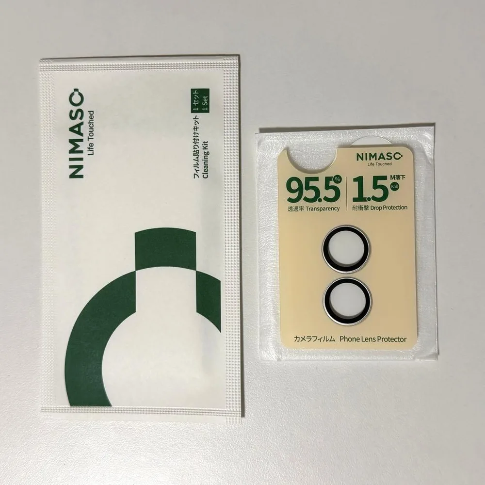NIMASO カメラ保護フィルム レンズカバー iPhone Duo シルバー
