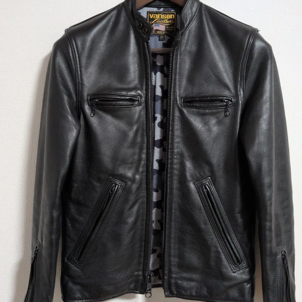 Vanson Leathers シングルライダースジャケット ブラック