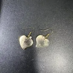 ハートモチーフ ストーン付き フックピアス