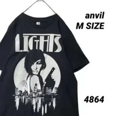 アンビル LIGHTS Tシャツ M 半袖 バンド ガール グラフィック 黒
