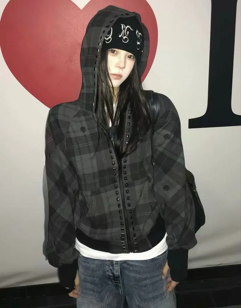 archive design hoodie jacket y2k ジップパーカー