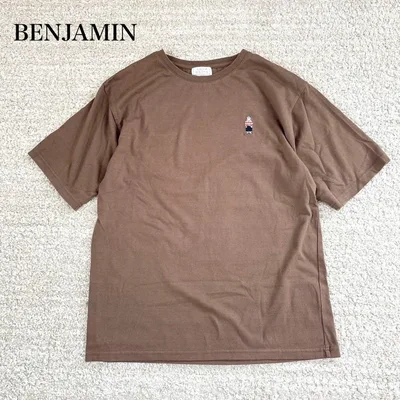 ベンジャミン 半袖Tシャツ ポーラーベア ワンポイントロゴ刺繍 綿混 カジュアル