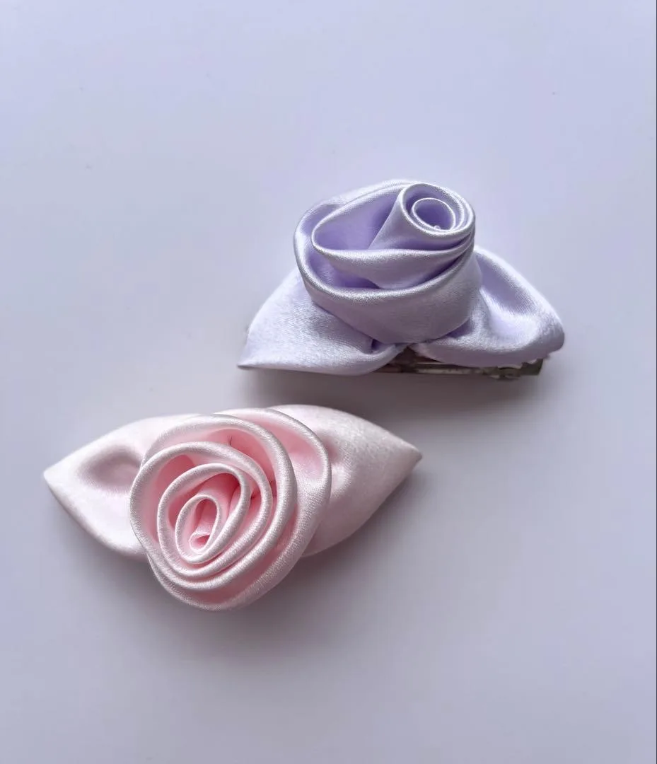 raspberrypie サテンローズヘアクリップ バレッタ ラズベリーパイ